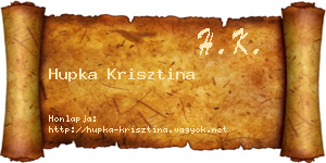 Hupka Krisztina névjegykártya
